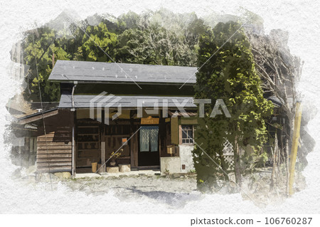 水彩風格智頭宿板原村古民家咖啡館和歌智頭町鳥取縣八津郡 水彩風格智頭宿板原村古民家咖啡館和歌智頭町鳥取縣八津郡 106760287