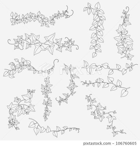 Floral ivy drawing decorative ornament flat design collection. 106760605