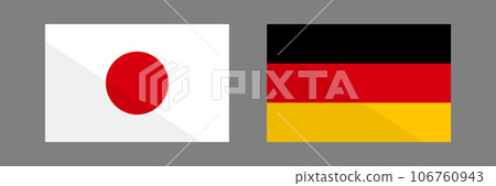 日本國旗和德國國旗圖標集。向量。 106760943
