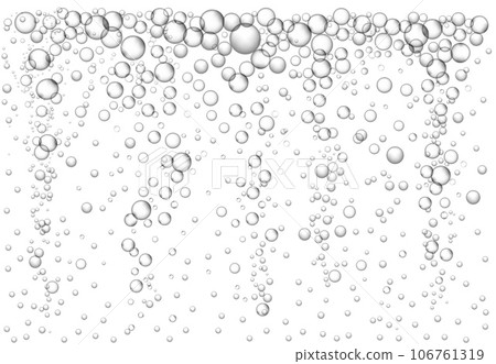 Sparkling bubbles background. Refreshing clear carbonated fizzing drink, bubbly water effect and rising air bubbles in water vector illustration Sparkling bubbles background. Refreshing clear carbonated fizzing drink, bubbly water effect and rising air bubbles in water vector illustration 106761319