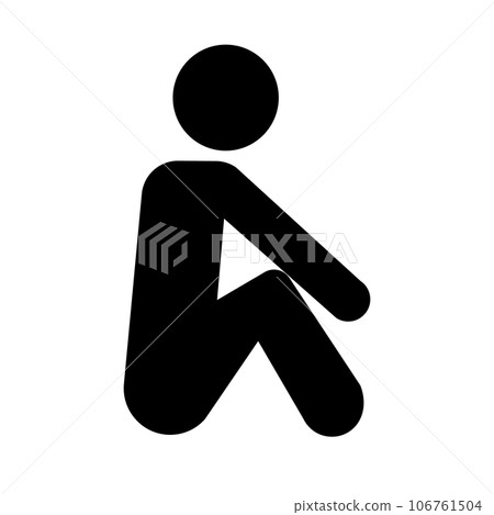 People sitting on the floor holding their knees, triangle sitting, gymnastics sitting 106761504