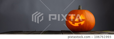 Glowing Halloween pumpkin Glowing Halloween pumpkin 106761993