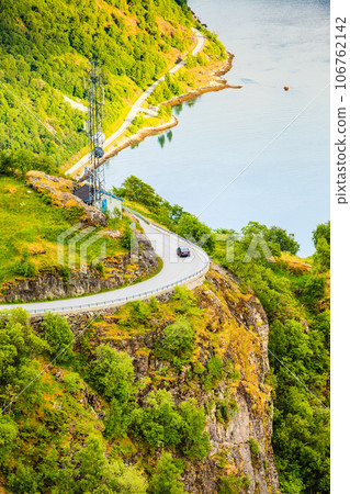 Road landscape in norwegian mountains Road landscape in norwegian mountains 106762142