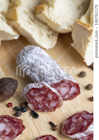 Sliced fresh Sausage with Mold Sliced fresh Sausage with Mold 106762170