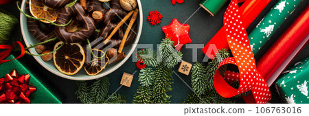 Christmas gift wrapping Christmas gift wrapping 106763016
