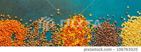 Multi colored lentils 106763020