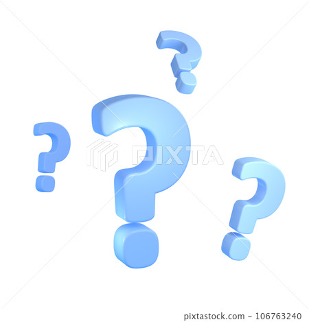 3d Realistic blue question marks. luxury template decorative design illustration. Minimalist bright element isolated with clipping path 3d Realistic blue question marks. luxury template decorative design illustration. Minimalist bright element isolated with clipping path 106763240
