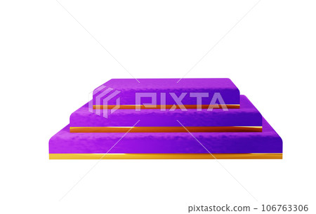 Minimalist dark podium mockup scene with golden line. 3d rendering abstract background composition, illustration mock up of geometry platform shape for product display. isolated on white background 106763306