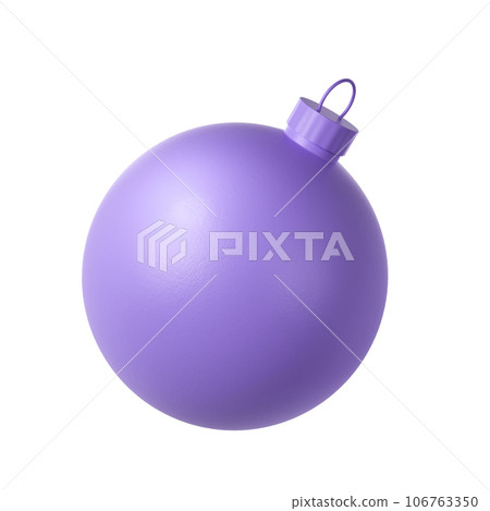 3d winter rendering Lilac Christmas ball icon. Realistic sphere with clipping path. Holiday toy for fir tree. Holiday Illustration 3d winter rendering Lilac Christmas ball icon. Realistic sphere with clipping path. Holiday toy for fir tree. Holiday Illustration 106763350