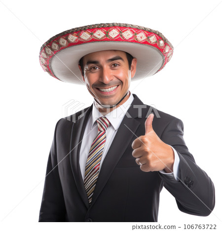 Mexican smiling businessman isolated Mexican smiling businessman isolated 106763722