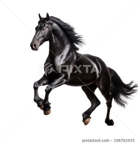 Black horse run gallop isolated Black horse run gallop isolated 106763835