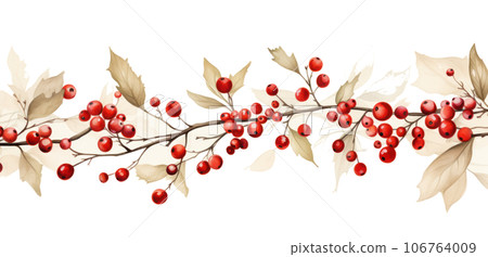 Christmas background with hollly leaves 106764009