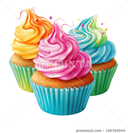 Colorful cupcake isolated Colorful cupcake isolated 106764044