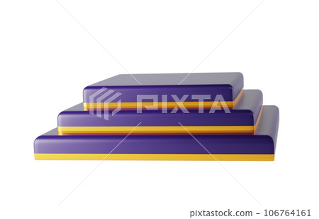 Minimalist dark podium mockup scene with golden line. 3d rendering abstract background composition, illustration mock up of geometry platform shape for product display. isolated on white background Minimalist dark podium mockup scene with golden line. 3d rendering abstract background composition, illustration mock up of geometry platform shape for product display. isolated on white background 106764161