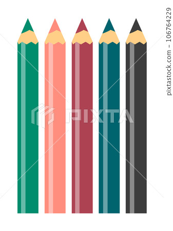 A set of colored pencils on a white background A set of colored pencils on a white background 106764229