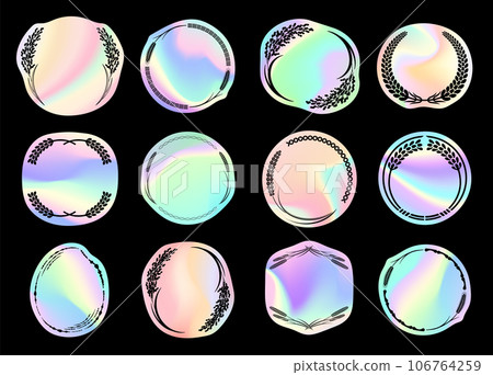 Label set with hologram sticker design. harvest. 106764259