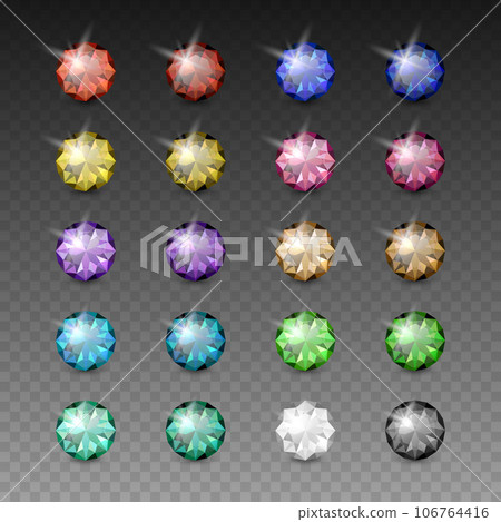 Vector 3d Realistic Colorful Gemstone Icons Set. Multicolored Diamond, Crystal, Rhinestones Closeup Isolated. Jewerly Concept. Design Template of Gemstones, Gem Clipart Vector 3d Realistic Colorful Gemstone Icons Set. Multicolored Diamond, Crystal, Rhinestones Closeup Isolated. Jewerly Concept. Design Template of Gemstones, Gem Clipart 106764416