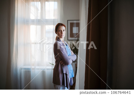 Portrait of young nurse, concept of healthcare in seniors home. Portrait of young nurse, concept of healthcare in seniors home. 106764641