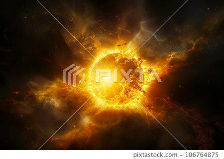 Stellar solar flares in deep cosmos. Fantastic glow of interstellar space 106764875