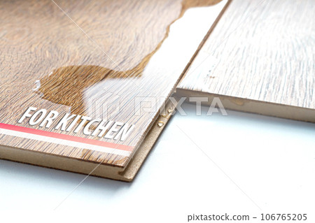 Laminate for the kitchen. Floor coverings for rooms with high humidity. 106765205