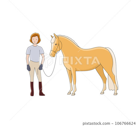 Girl and pony lovely cartoon character 106766624