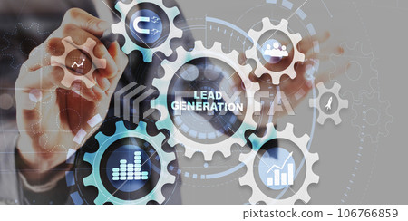 Lead Generation Concept On Cogwheels. Busuness Finance Lead Generation Concept On Cogwheels. Busuness Finance 106766859