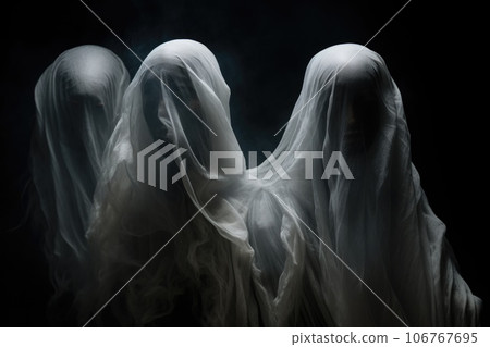 Ghosts under white sheets 106767695