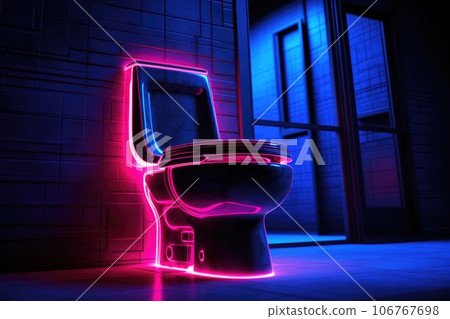 Toilet bowl with neon lighting 106767698