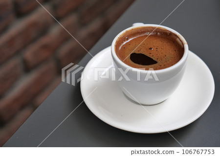 a cup of turkish coffee on table a cup of turkish coffee on table 106767753