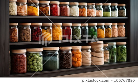 Orginized pantry items Orginized pantry items 106767880