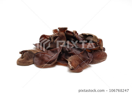 Wood ear fungus on white background Wood ear fungus on white background 106768247