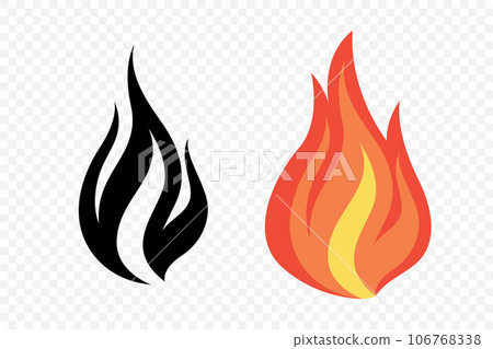 Flat Vector Fire Flame Icon Set. Campfire Shape Sign, Isolated. Bonfire Collection. Vector Illustration Flat Vector Fire Flame Icon Set. Campfire Shape Sign, Isolated. Bonfire Collection. Vector Illustration 106768338