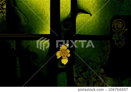 Flowers by the window AI image 106768897