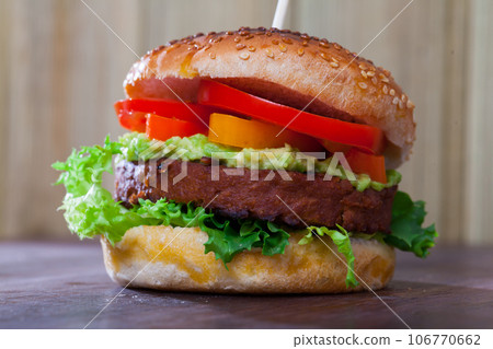 Tasty healthy vegetarian hamburger Tasty healthy vegetarian hamburger 106770662