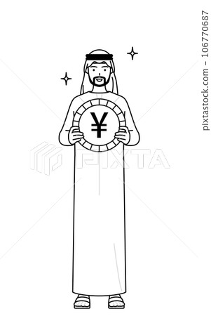 外匯收益和日元堅挺的形象，伊斯蘭男性 106770687