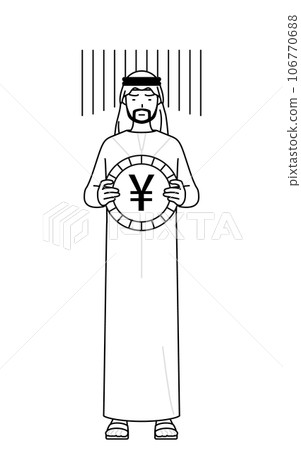 外匯損失和日元疲軟的形象，伊斯蘭男性 106770688