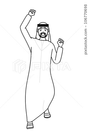 伊斯蘭男子微笑著跳躍 106770698
