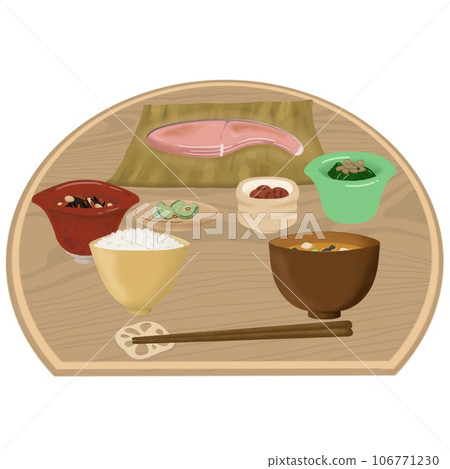 烤三文魚套餐看起來很美味 烤三文魚套餐看起來很美味 106771230