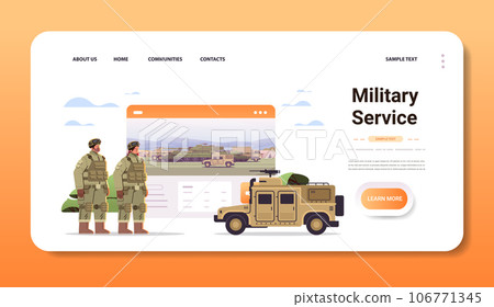 army soldiers in camouflage helmet and life vest standing together military service happy labor day celebration concept 106771345