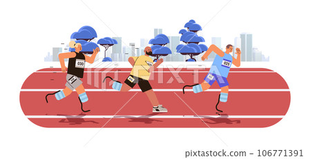 disabled people running fast athlete runner on carbon prosthetics special olympics paralympic games concept horizontal disabled people running fast athlete runner on carbon prosthetics special olympics paralympic games concept horizontal 106771391