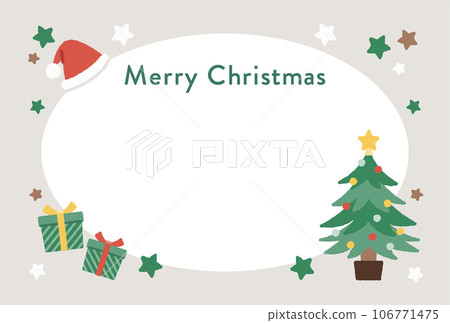 明信片/聖誕卡聖誕老人帽、禮物盒、樹木插畫框素材 明信片/聖誕卡聖誕老人帽、禮物盒、樹木插畫框素材 106771475