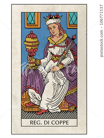 Marseille Tarot Minor Arcana Queen of Cups 106771537