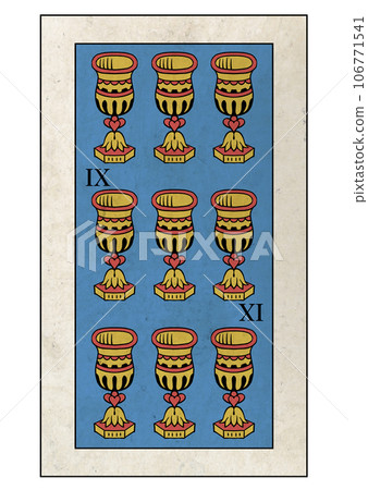 馬賽版塔羅牌小阿爾克那聖杯九 106771541