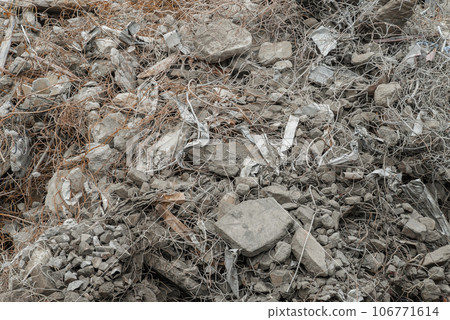 拆除廢料:鋼筋和瓦礫 拆除廢料:鋼筋和瓦礫 106771614