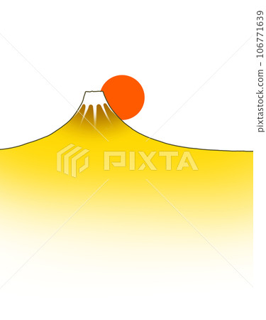 富士山的第一日出，金色 106771639