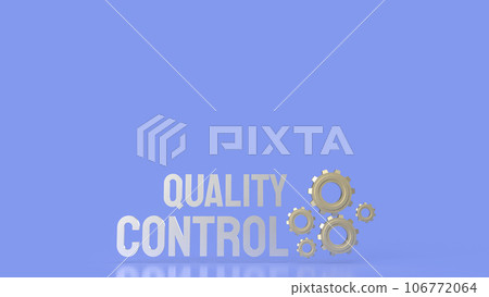 The  Quality control word and gear image 3d rendering 106772064