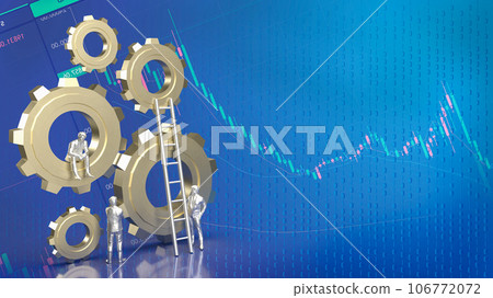 The Business man and gear group 3d rendering 106772072