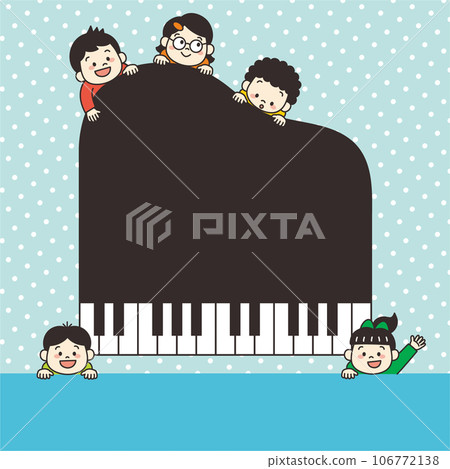 Piano classroom child illustration banner background square simple 106772138