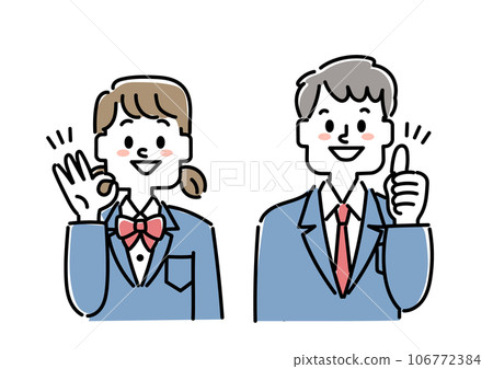 微笑的男女學生的插圖 106772384