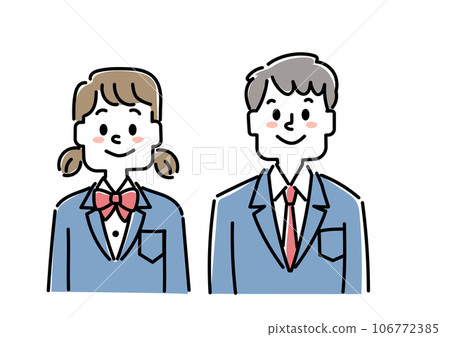 Illustration of male and female students 106772385